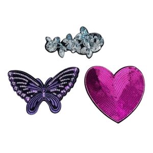 Set of 3 Patches for Sewing Or Sticking to Clothes Backpacks Handbags Etc/ 6 in